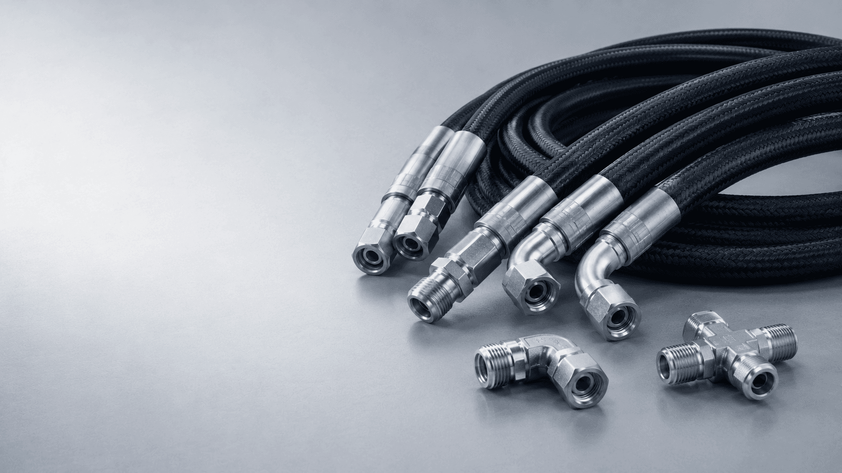 Hydraulic hoses and fittings from Parker and Gates